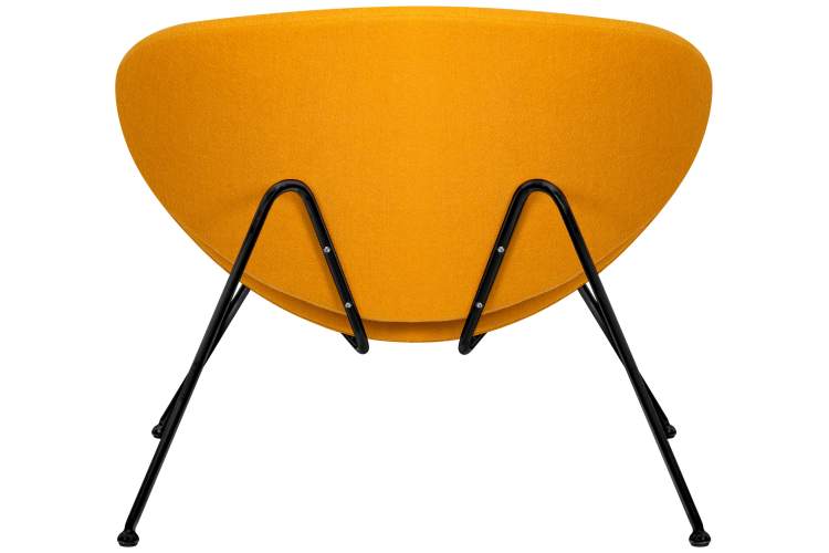 Набор 2 шт Кресло дизайнерское DOBRIN EMILY, желтая ткань AF13, черное основание-5