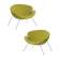 Набор 2 шт Кресло дизайнерское DOBRIN EMILY, светло-зеленая ткань AF3, хромированная сталь