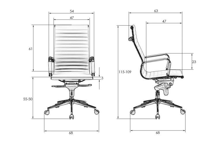 Набор 2 шт Офисное кресло для руководителей DOBRIN CLARK, светло-коричневый №321-13