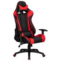 Геймерское Кресло игровое DOBRIN BRIAN, черно-красная экокожа