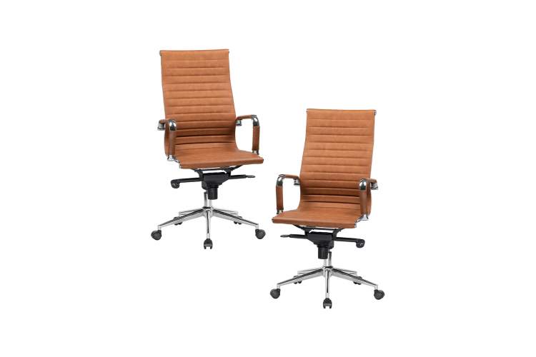Набор 2 шт Офисное кресло для руководителей DOBRIN CLARK, светло-коричневый №321