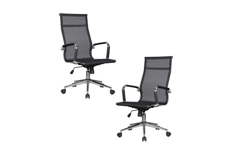 Набор 2 шт Офисное кресло для персонала DOBRIN CARTER, чёрный