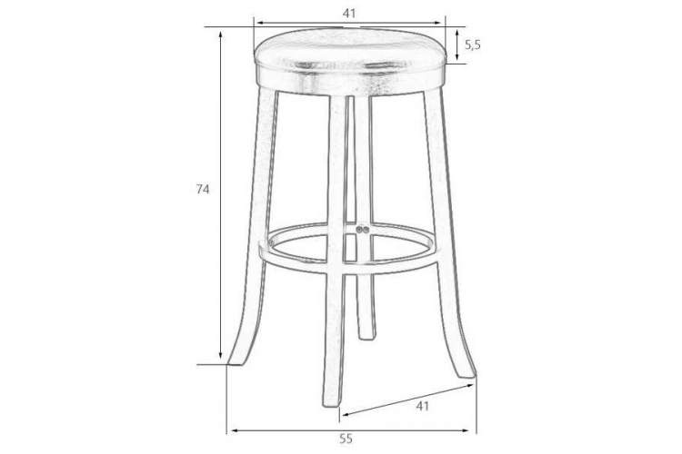 Круглый барный табурет DOBRIN BOB BAR, шоколад, черный-8