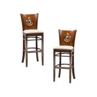 Набор 2 шт Стул барный DOBRIN JERRY BAR, шоколад, кремовый