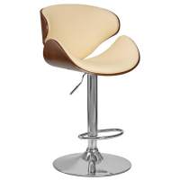 Стул барный KARTER, коричневое дерево, кремовый