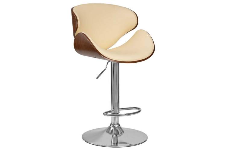 Стул барный DOBRIN KARTER, коричневое дерево, кремовый