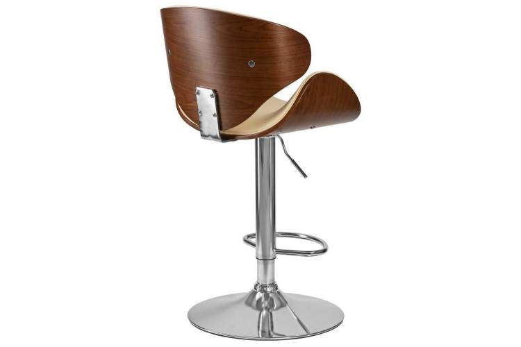 Стул барный DOBRIN KARTER, коричневое дерево, кремовый-3