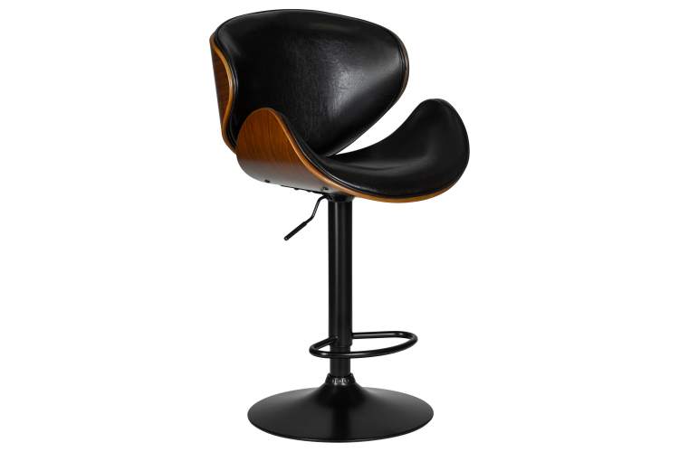 Набор 2 шт Стул барный DOBRIN JACK BLACK, цвет черный глянец PU ABD 002-1