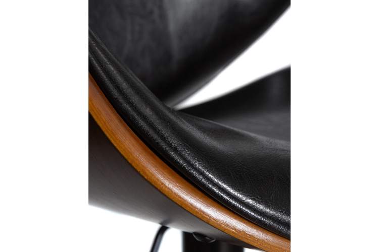 Набор 2 шт Стул барный DOBRIN JACK BLACK, цвет черный глянец PU ABD 002-9