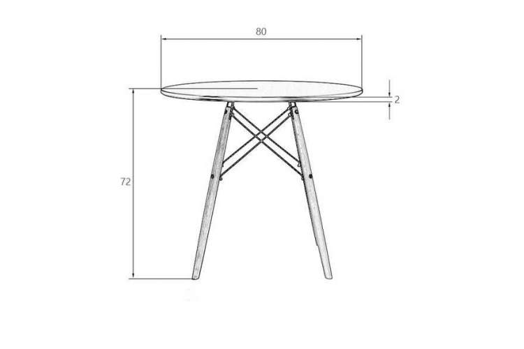 Стол обеденный DOBRIN CHELSEA`80, ножки светлый бук, столешница светло-серый (GR-01)-5