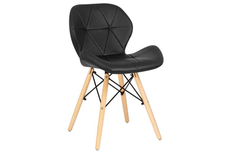 Стул обеденный DOBRIN BUTTERFLY, ножки светлый бук, цвет сиденья чёрный
