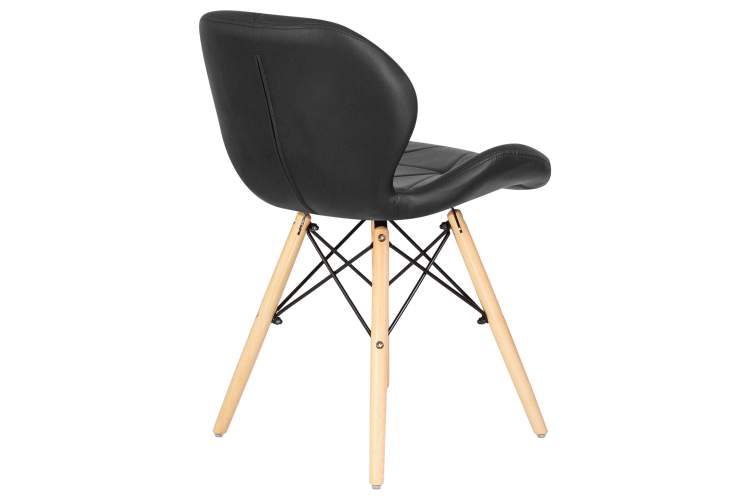 Набор 4 шт Стул обеденный DOBRIN BUTTERFLY, ножки светлый бук, цвет сиденья чёрный-4