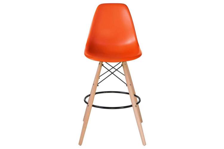 Стул барный LMZL-PP623G, ножки светлый бук, цвет сиденья оранжевый-5