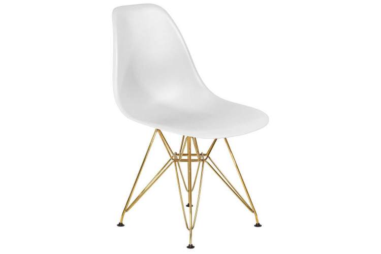 Стул обеденный DOBRIN DSR, ножки золотые, цвет белый (W-02)-1
