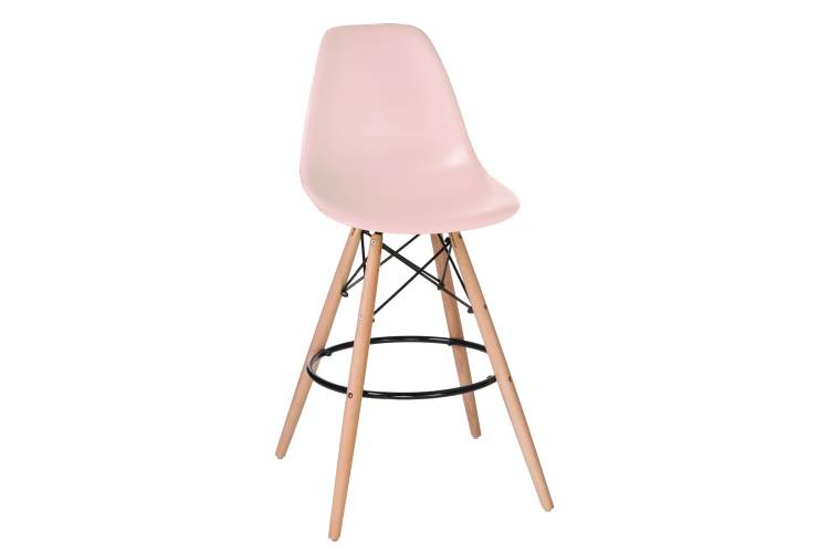 Набор 2 шт Стул барный DOBRIN DSW BAR, ножки светлый бук, цвет сиденья светло-розовый (PK-02)-1
