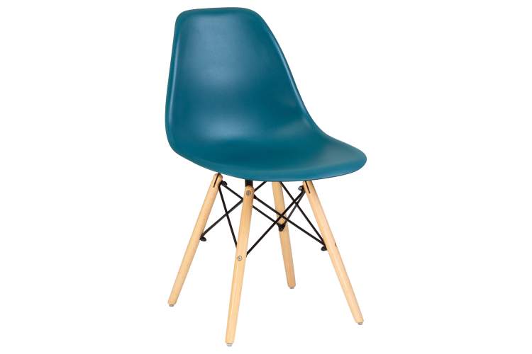 Набор 4 шт Стул обеденный DOBRIN DSW, ножки светлый бук, цвет морской волны (G-05)-1