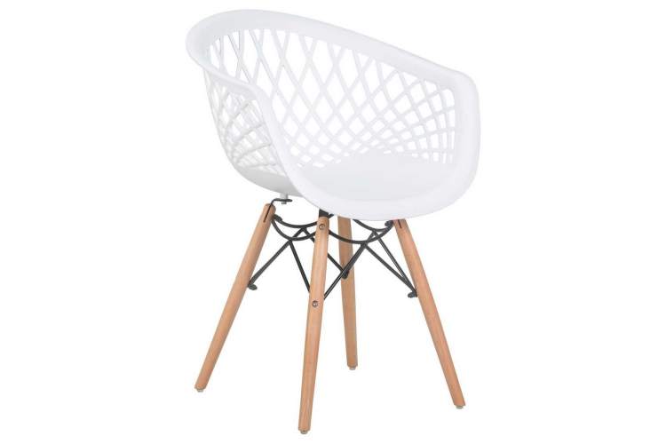 Стул обеденный DOBRIN SAMWELL, ножки светлый бук, цвет белый (W-02)