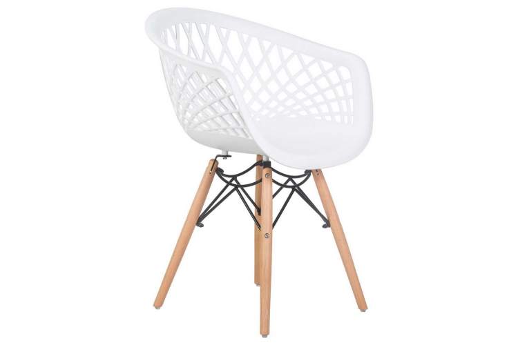 Стул обеденный DOBRIN SAMWELL, ножки светлый бук, цвет белый (W-02)-1