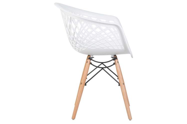 Стул обеденный DOBRIN SAMWELL, ножки светлый бук, цвет белый (W-02)-2