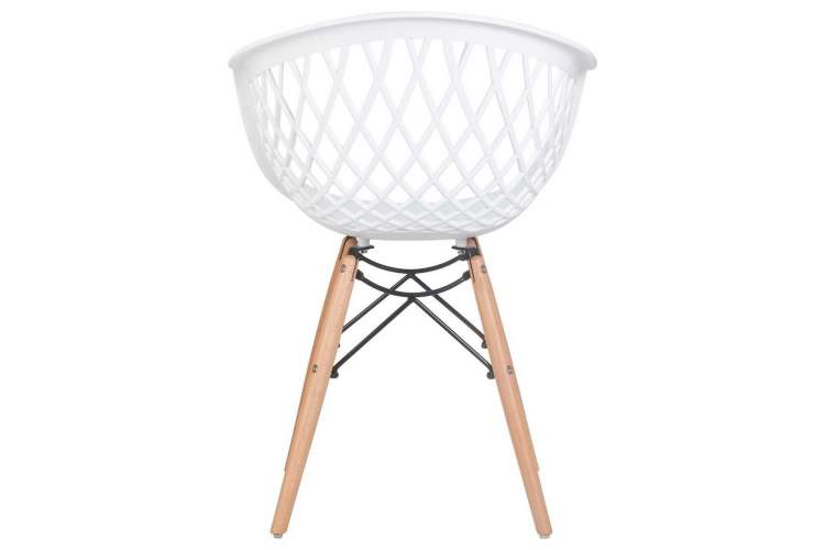 Стул обеденный DOBRIN SAMWELL, ножки светлый бук, цвет белый (W-02)-4