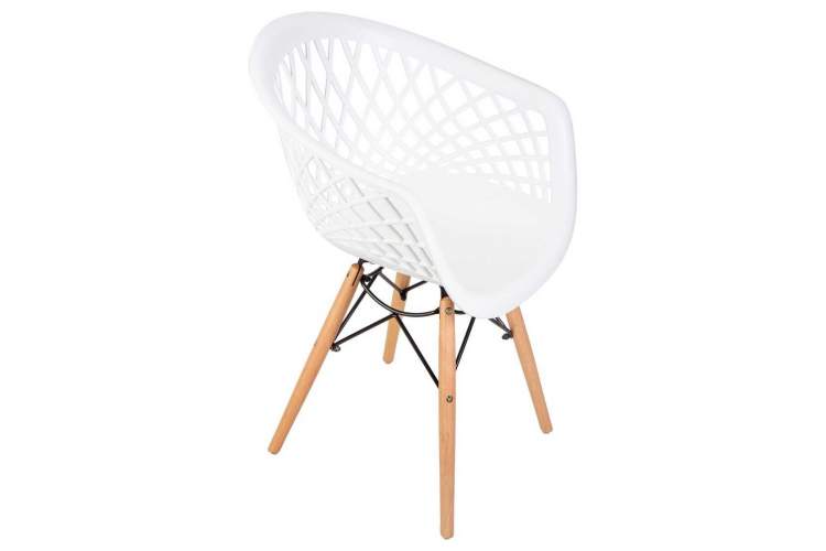 Стул обеденный DOBRIN SAMWELL, ножки светлый бук, цвет белый (W-02)-6