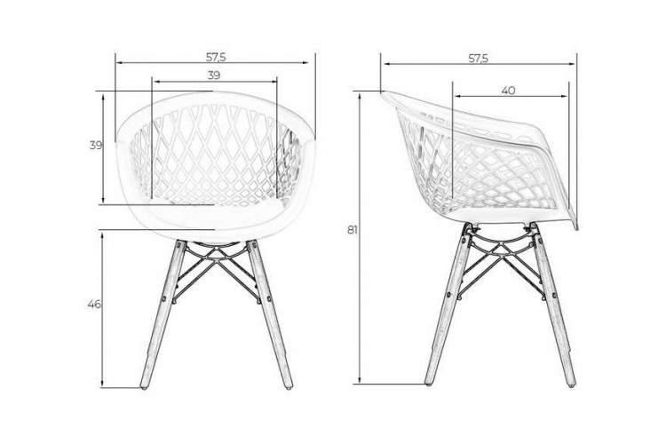 Стул обеденный DOBRIN SAMWELL, ножки светлый бук, цвет белый (W-02)-11
