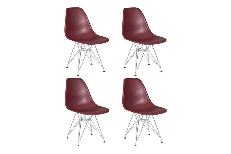 Набор 4 шт Стул обеденный DOBRIN DSR, ножки хром, цвет сливовый (R-13)