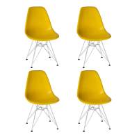 Набор 4 шт Стул обеденный DOBRIN DSR, ножки хром, цвет желтый (Y-01)