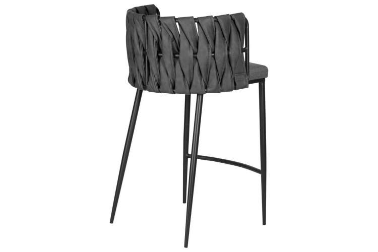 Стул полубарный DOBRIN AMELIA COUNTER, серая ткань (F-48), темно-серый винтажный PU (MF-12)-3