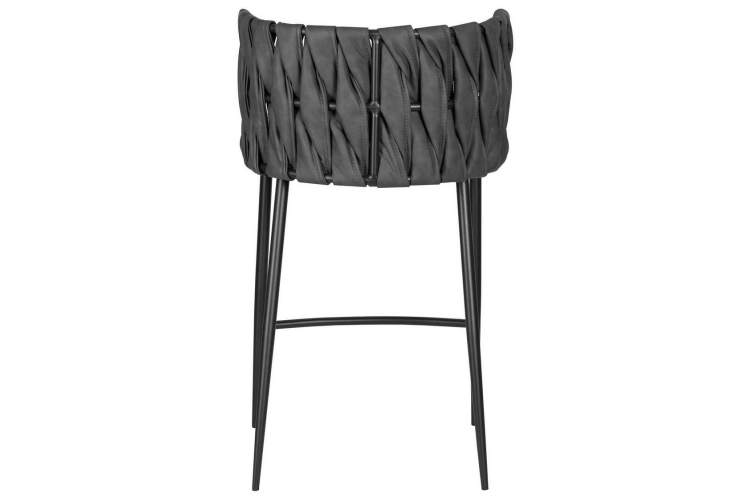 Стул полубарный DOBRIN AMELIA COUNTER, серая ткань (F-48), темно-серый винтажный PU (MF-12)-4