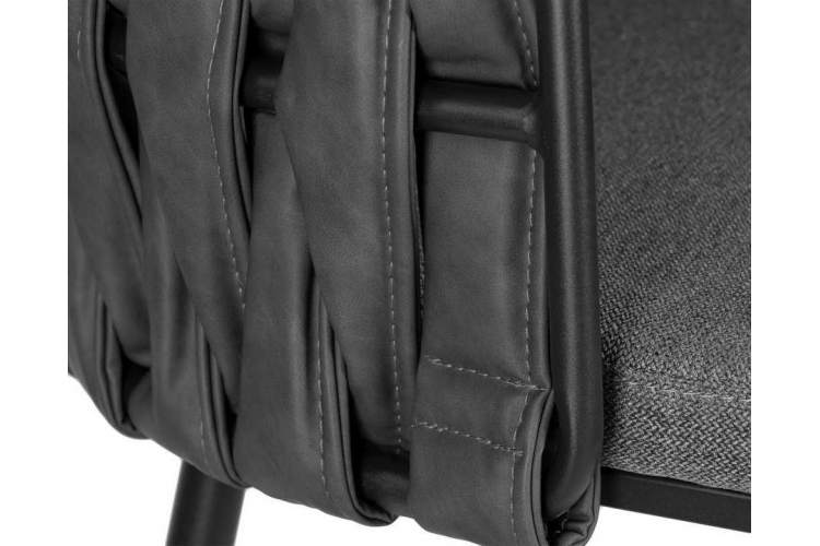 Стул полубарный DOBRIN AMELIA COUNTER, серая ткань (F-48), темно-серый винтажный PU (MF-12)-7