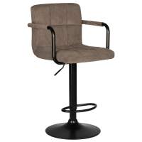 Стул барный DOBRIN KRUGER ARM BLACK, какао вельвет (LAR-E2041-05) Стул барный DOBRIN KRUGER ARM BLACK, какао вельвет (LAR-E2041-05)