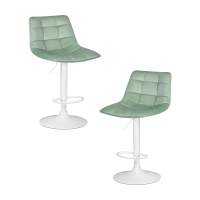 Набор 2 шт Стул барный DOBRIN TAILOR WHITE, пудрово-мятный велюр (MJ9-87)