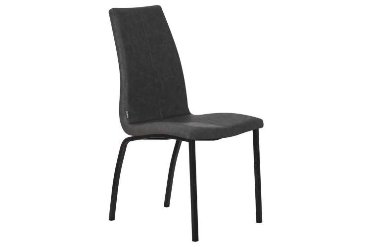Стул обеденный DOBRIN MARK, черные ножки, серая антрацитовая винтажная экокожа (RU-08)-1