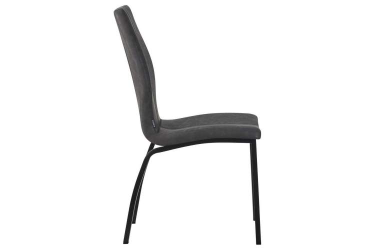 Стул обеденный DOBRIN MARK, черные ножки, серая антрацитовая винтажная экокожа (RU-08)-2