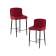Набор 2 шт Стул полубарный DOBRIN CHRISTIAN'65, черные ножки, бордовый велюр (V108-85)