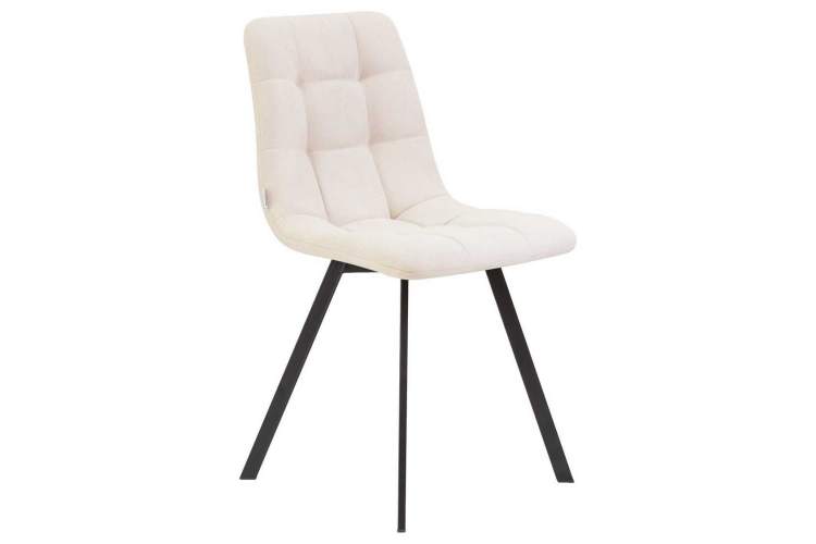 Стул обеденный DOBRIN ALEX SQUARE, черные матовые ножки, кремовая ткань (UF860-01B)-1