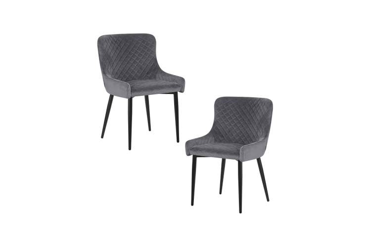 Набор 2 шт Стул обеденный DOBRIN RICHARD, черные матовые ножки, темно-серый велюр (V108-91)
