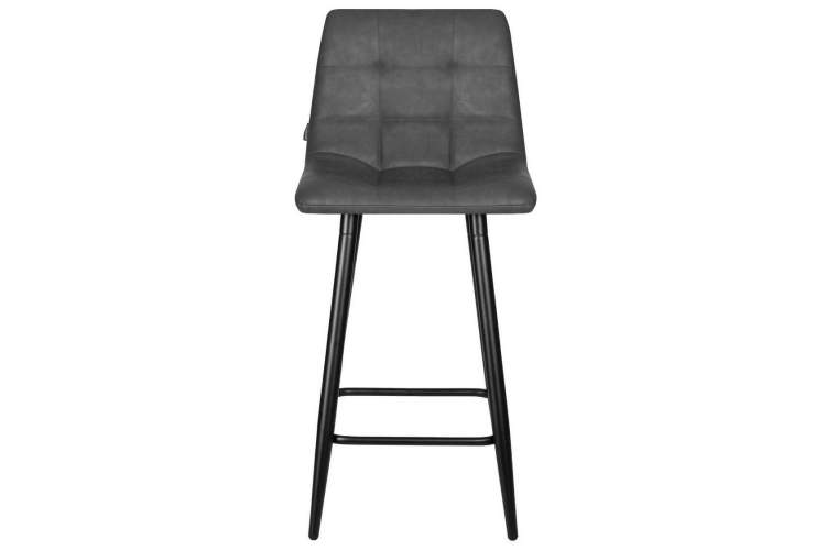 Стул полубарный DOBRIN OLIVIA, черные матовые ножки, серая антрацитовая винтажная экокожа (RU-08)-5
