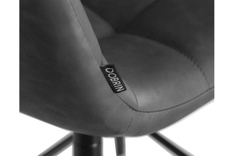 Стул полубарный DOBRIN OLIVIA, черные матовые ножки, серая антрацитовая винтажная экокожа (RU-08)-7