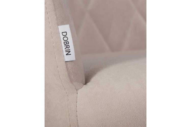 Стул обеденный DOBRIN ROBY, ЭМАЛЬ ЧЕРНЫЙ МУАР велюр Catania Humus-8