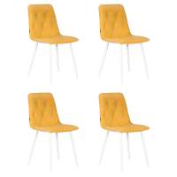 Набор 4 шт Стул обеденный DOBRIN CHILLY ROMBO, Горчичный Simple 15, основание белый