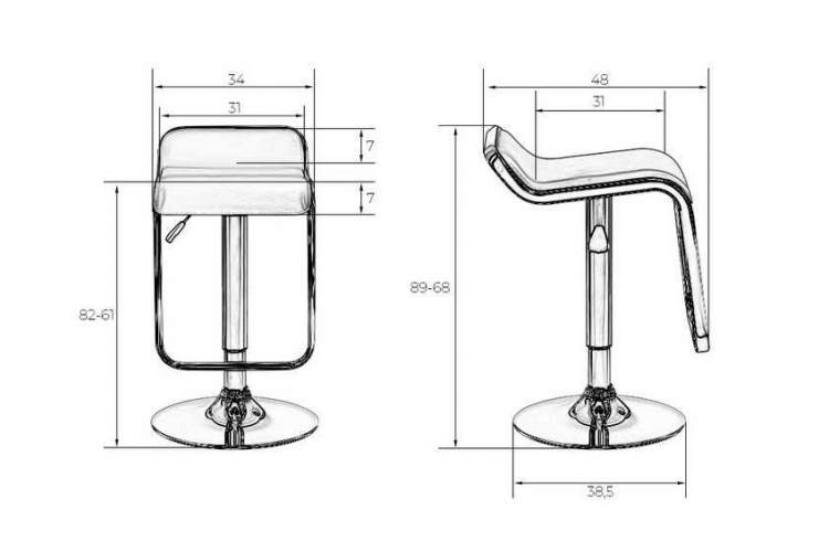 Стул барный DOBRIN CRACK BLACK, черный-9