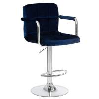 Стул барный KRUGER ARM, синий велюр (MJ9-117)