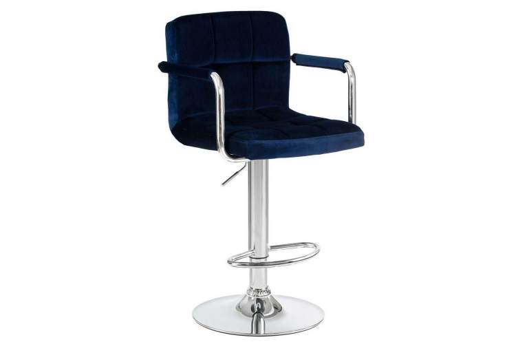 Стул барный DOBRIN KRUGER ARM, синий велюр (MJ9-117)