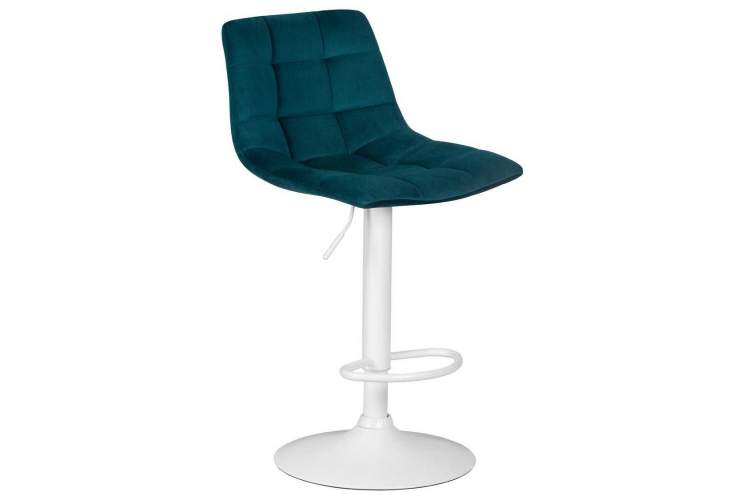 Стул барный DOBRIN TAILOR WHITE, морской волны велюр (MJ9-99)-1