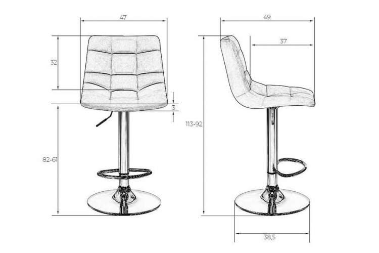 Стул барный DOBRIN TAILOR WHITE, морской волны велюр (MJ9-99)-9
