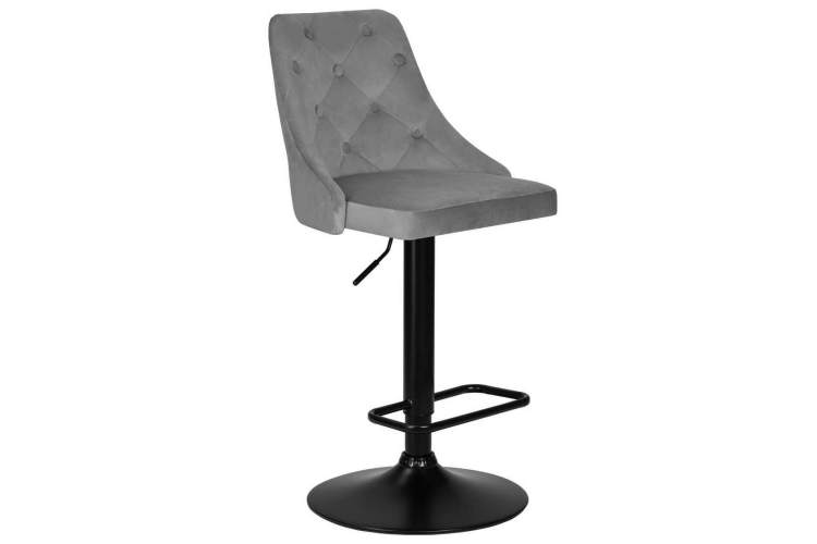 Стул барный DOBRIN JOSEPH BLACK, серый велюр (MJ9-75)-1