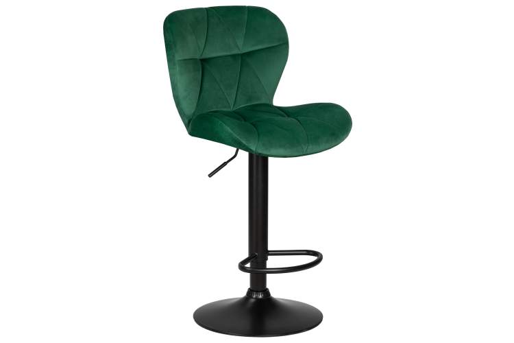 Стул барный DOBRIN BARNY BLACK, зеленый велюр (MJ9-88)