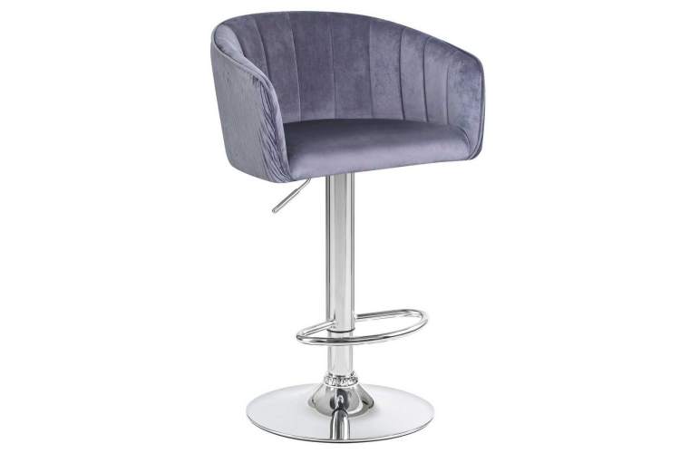 Стул барный DOBRIN DARCY, серый велюр (1922-19)
